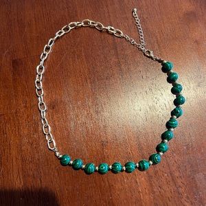 Gold and dark green necklace